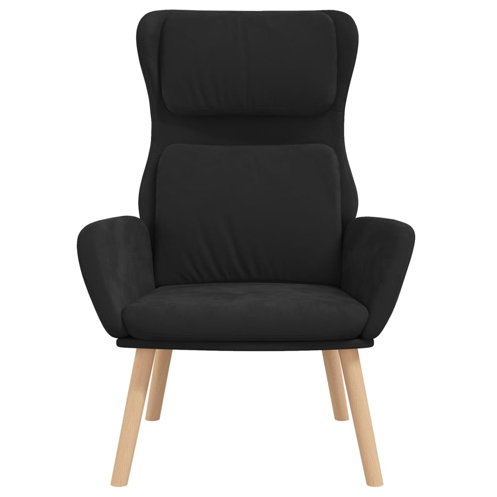 vidaXL Scaun de relaxare, negru, catifea