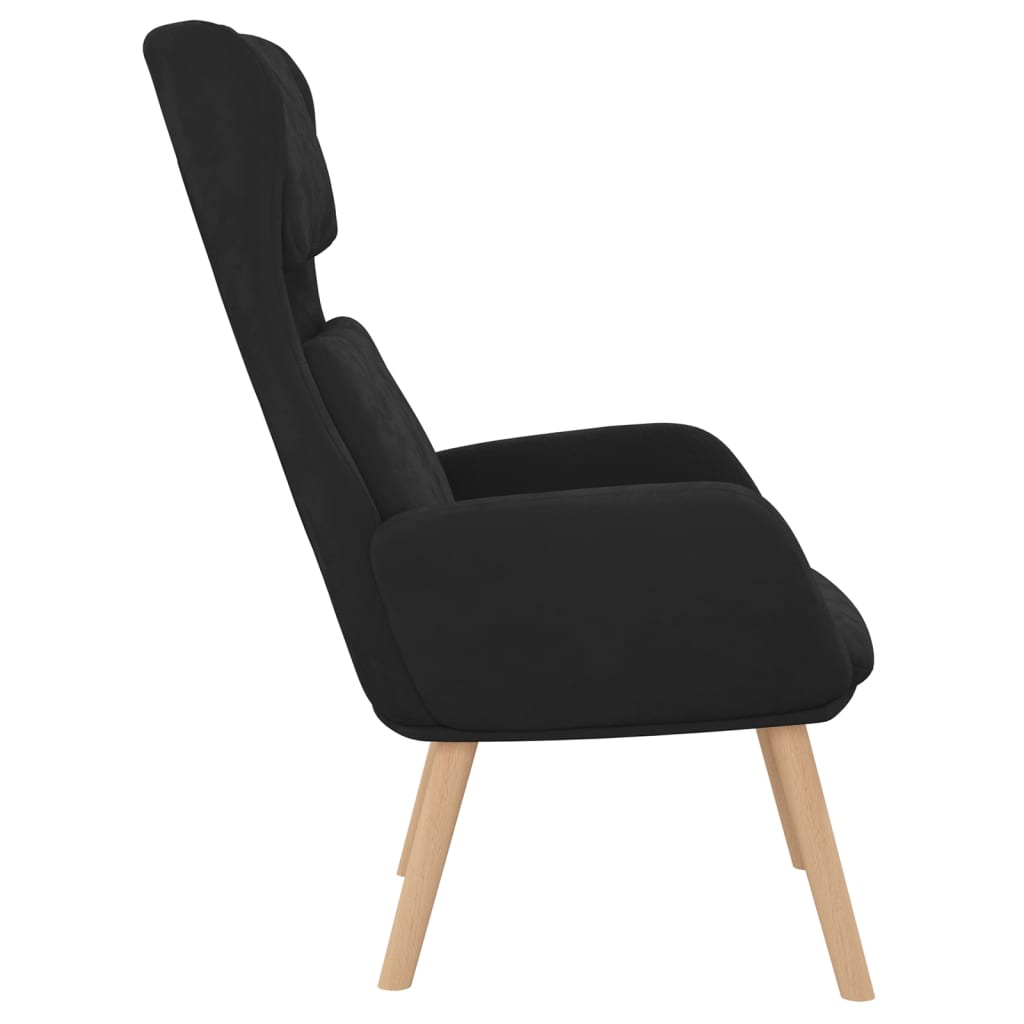 vidaXL Scaun de relaxare, negru, catifea