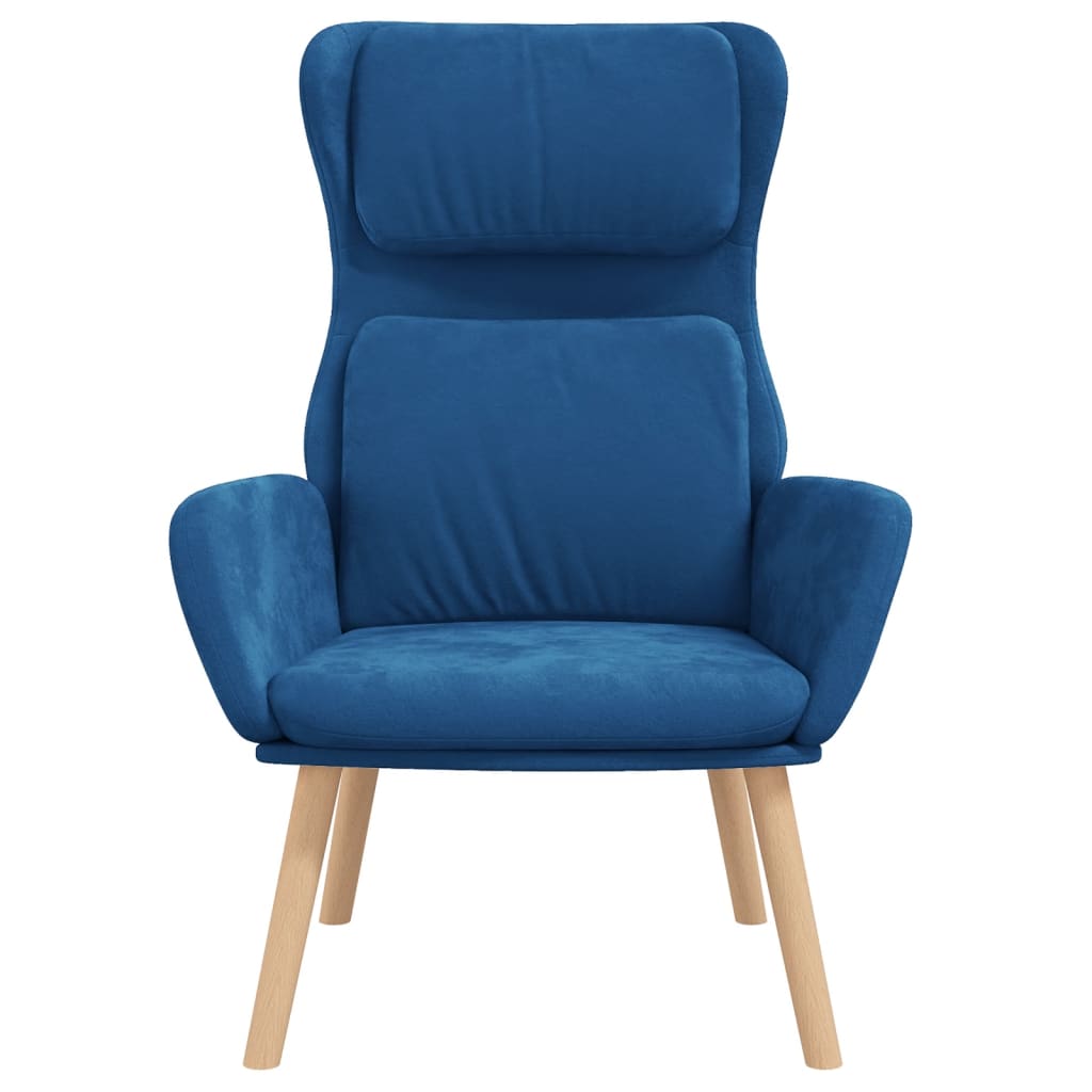 vidaXL Scaun de relaxare, albastru, catifea