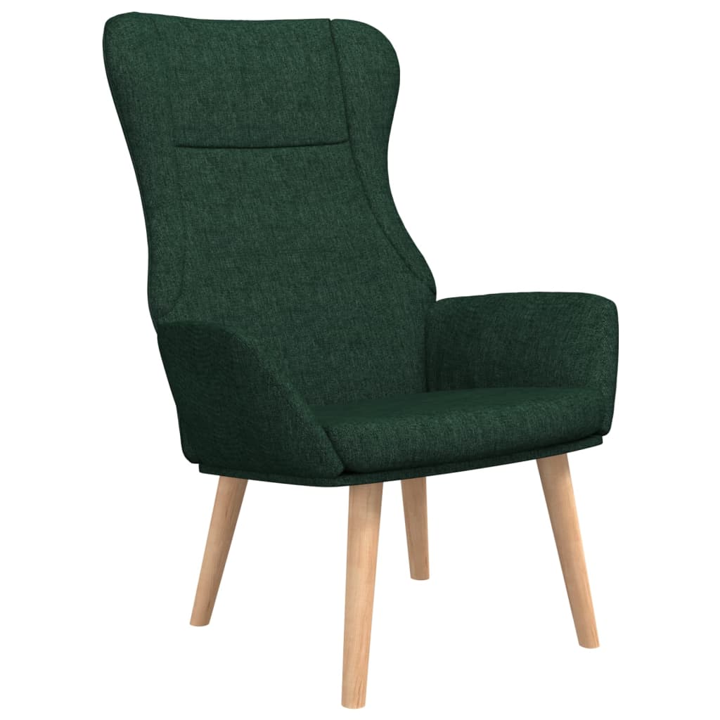 vidaXL Scaun de relaxare, verde închis, material textil vidaXL Scaun de relaxare, verde închis, material textil