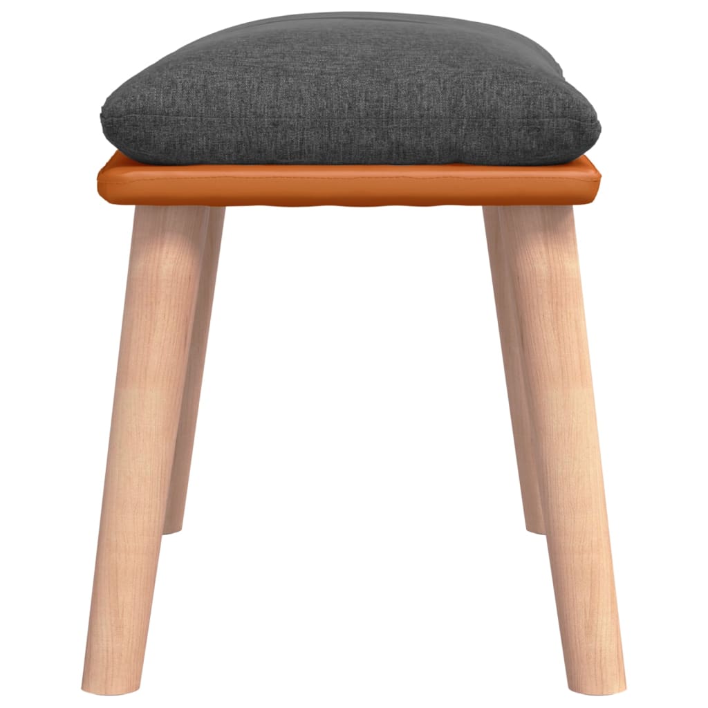 vidaXL Taburet, gri închis, 45x29,5x35 cm, textil & piele ecologică vidaXL Taburet, gri închis, 45x29,5x35 cm, textil & piele ecologică