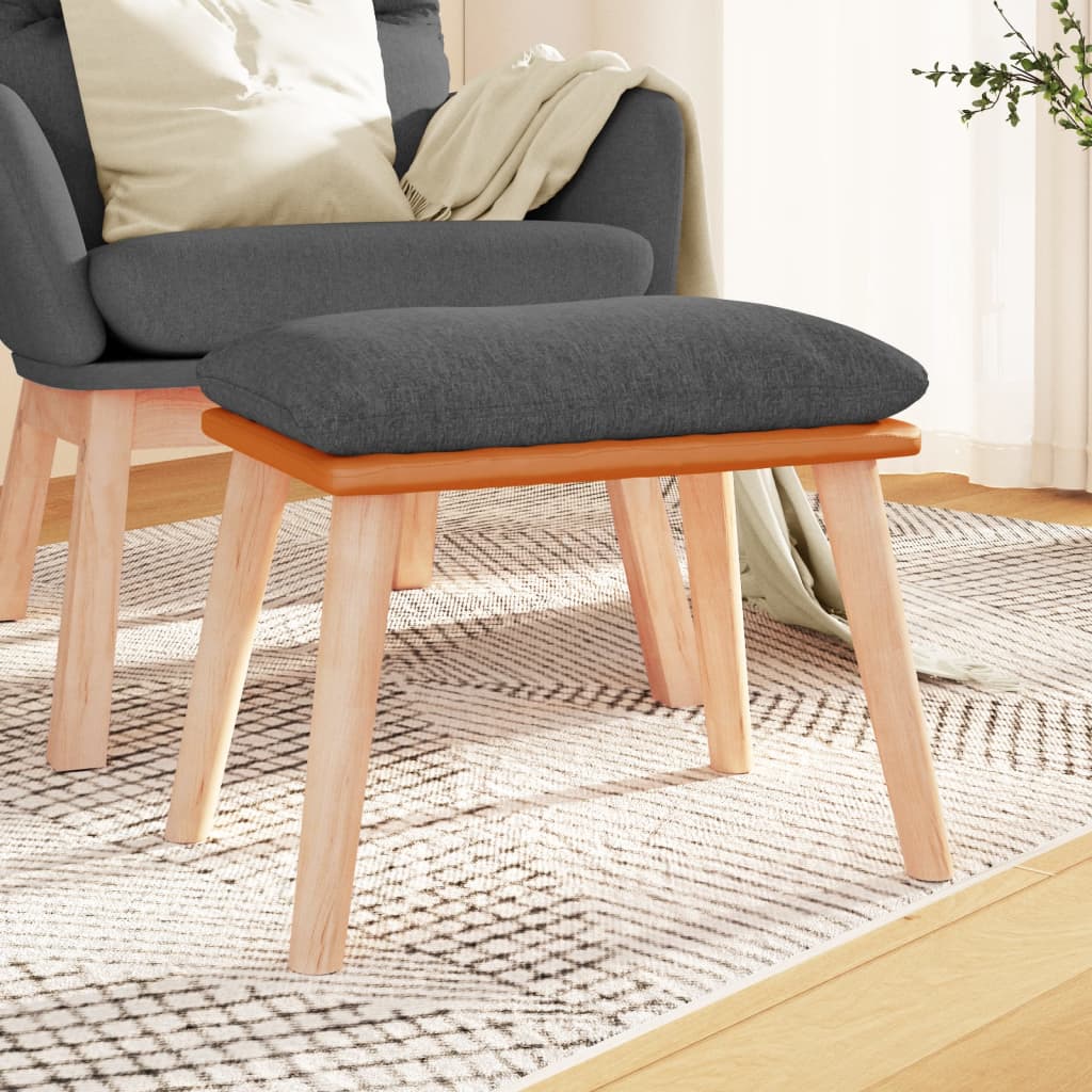 vidaXL Taburet, gri închis, 45x29,5x35 cm, textil & piele ecologică vidaXL Taburet, gri închis, 45x29,5x35 cm, textil & piele ecologică