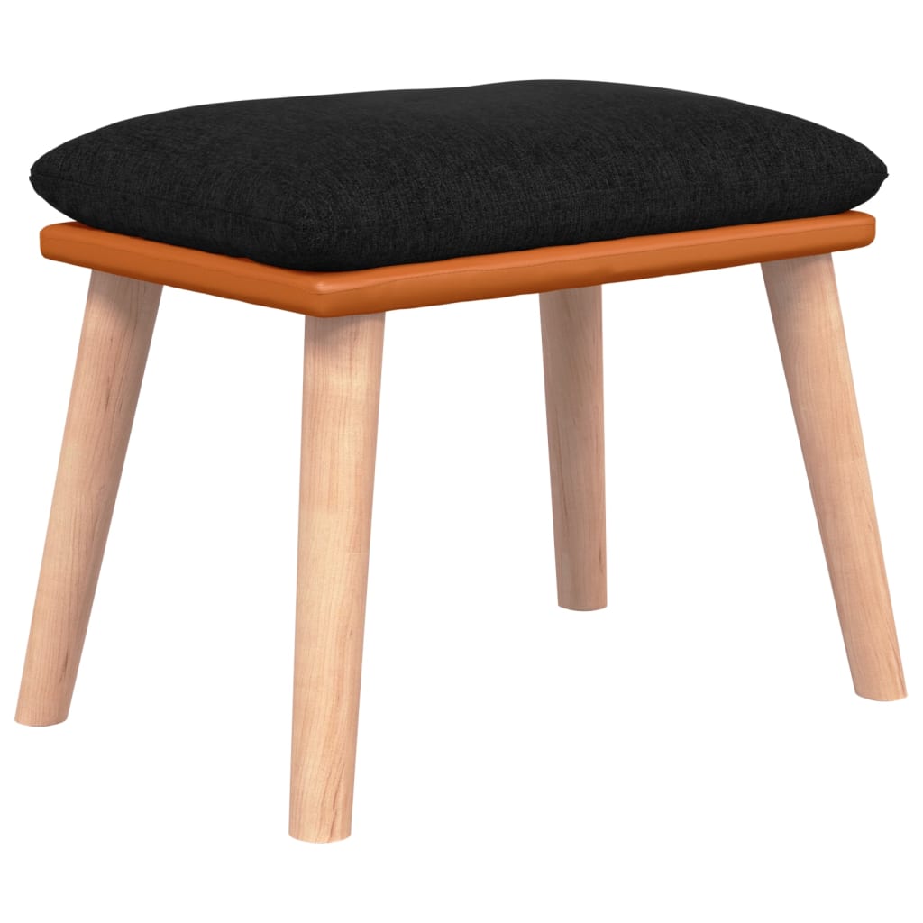 vidaXL Taburet, negru, 45x29,5x35 cm, textil & piele ecologică vidaXL Taburet, negru, 45x29,5x35 cm, textil & piele ecologică