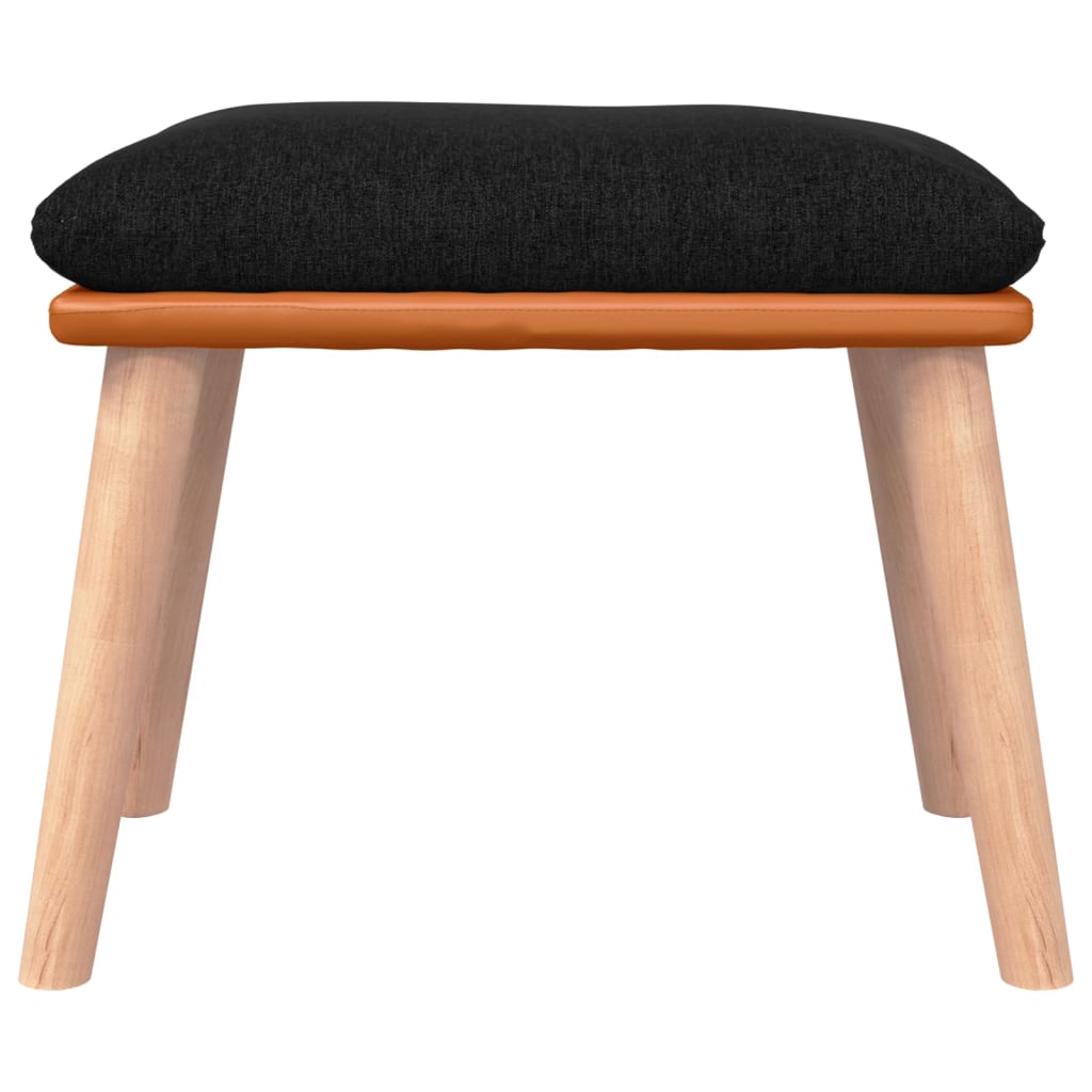 vidaXL Taburet, negru, 45x29,5x35 cm, textil & piele ecologică vidaXL Taburet, negru, 45x29,5x35 cm, textil & piele ecologică