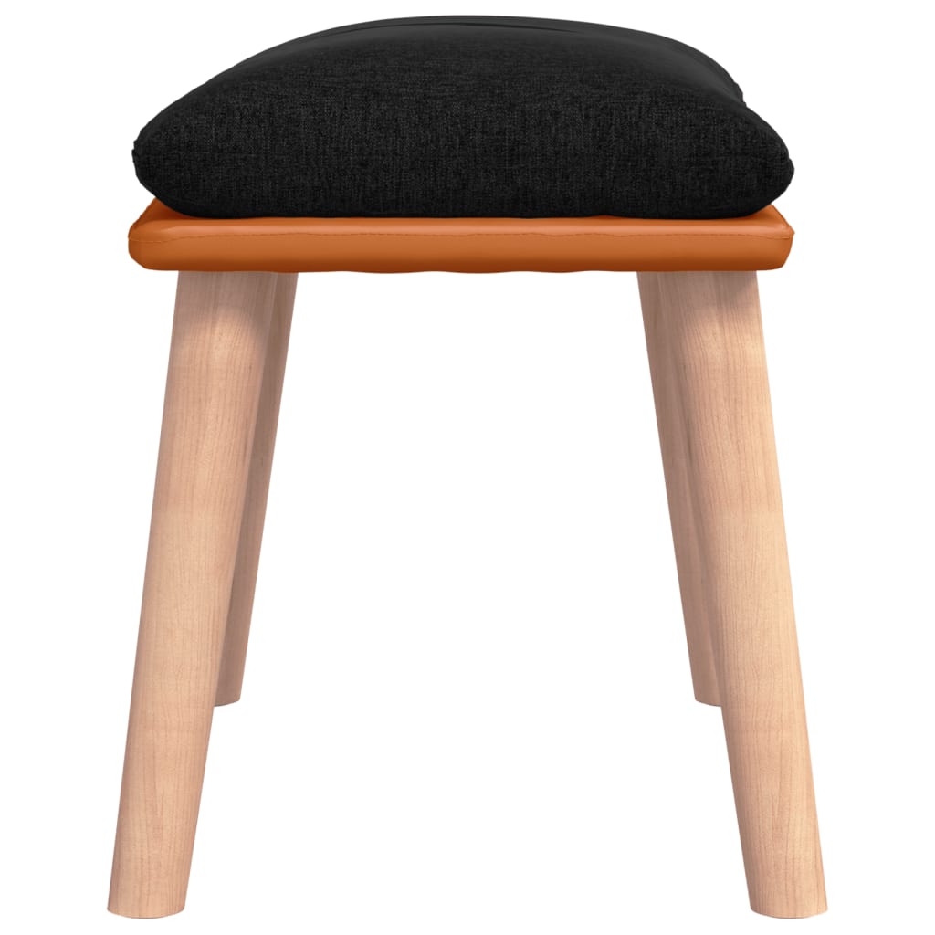 vidaXL Taburet, negru, 45x29,5x35 cm, textil & piele ecologică vidaXL Taburet, negru, 45x29,5x35 cm, textil & piele ecologică