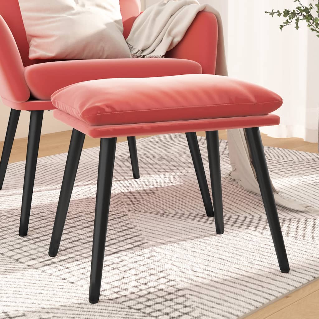 vidaXL Taburet, roz, 45x29,5x35 cm, catifea vidaXL Taburet, roz, 45x29,5x35 cm, catifea