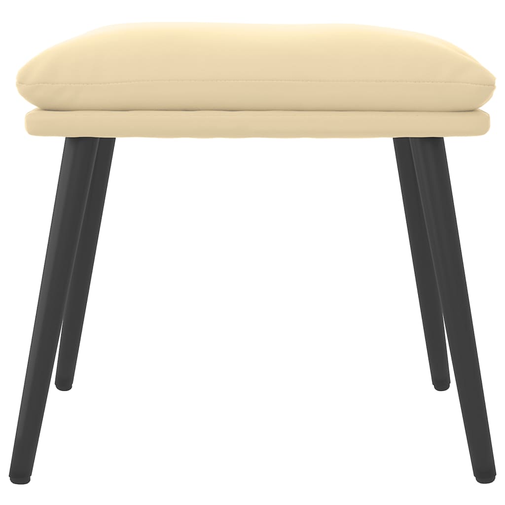 vidaXL Taburet, crem alb, 45x29,5x35 cm, catifea vidaXL Taburet, crem alb, 45x29,5x35 cm, catifea