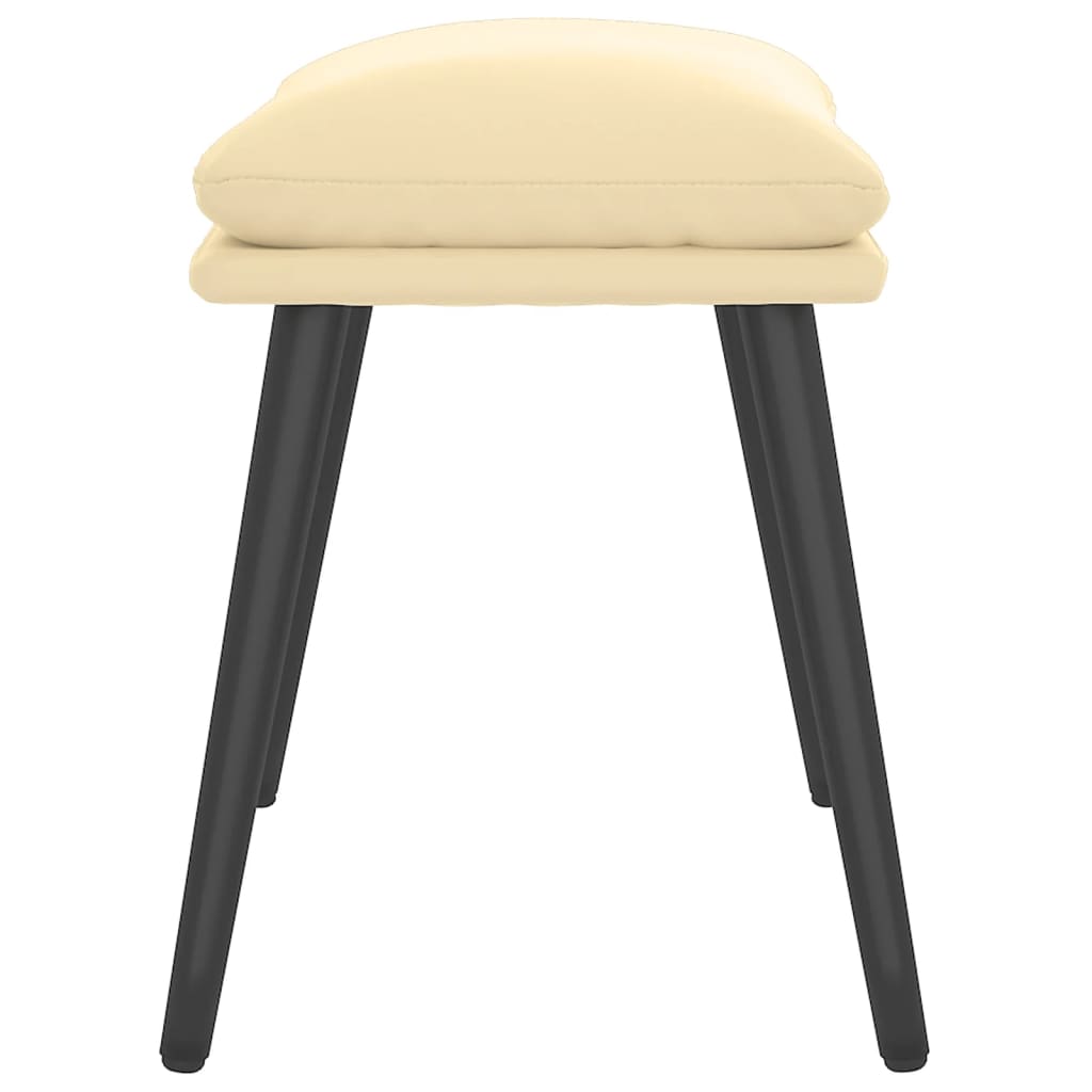 vidaXL Taburet, crem alb, 45x29,5x35 cm, catifea vidaXL Taburet, crem alb, 45x29,5x35 cm, catifea