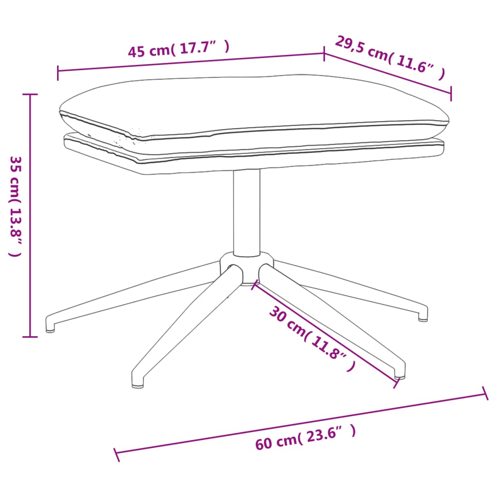 vidaXL Taburet, crem, 60x60x35 cm, microfibră vidaXL Taburet, crem, 60x60x35 cm, microfibră