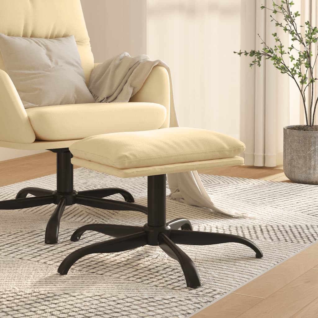vidaXL Taburet, crem alb, 60x60x36 cm, catifea vidaXL Taburet, crem alb, 60x60x36 cm, catifea