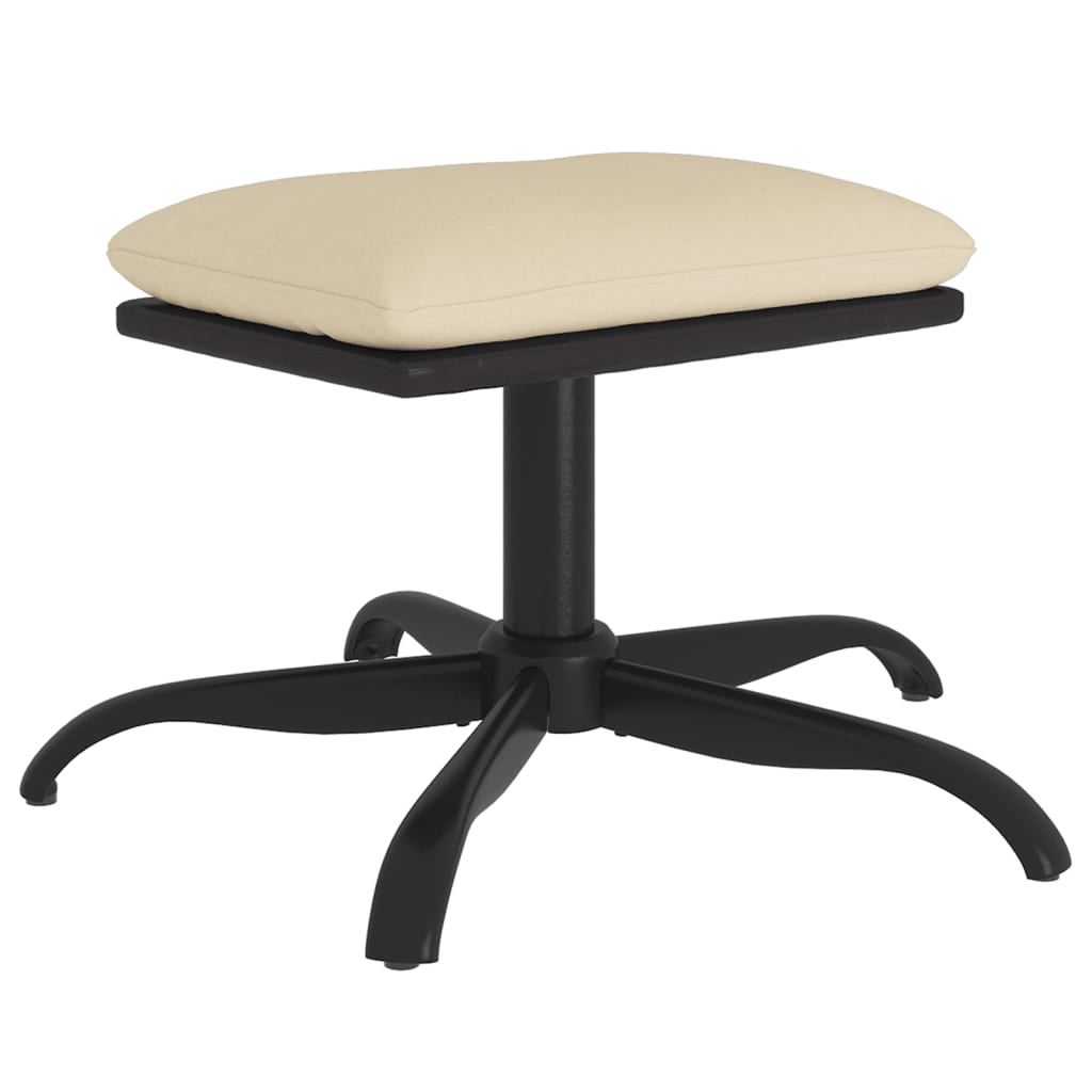 vidaXL Taburet, crem, 60x60x36 cm, textil și piele ecologică vidaXL Taburet, crem, 60x60x36 cm, textil și piele ecologică