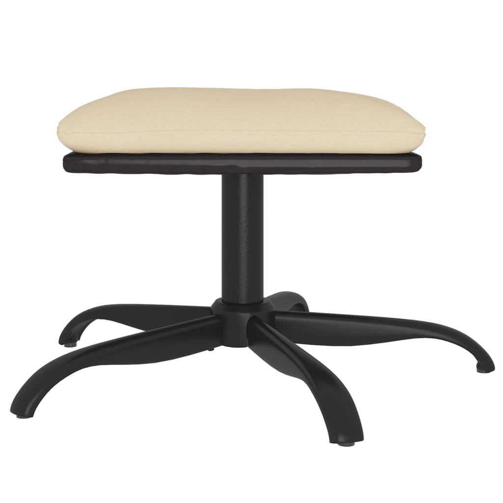 vidaXL Taburet, crem, 60x60x36 cm, textil și piele ecologică vidaXL Taburet, crem, 60x60x36 cm, textil și piele ecologică