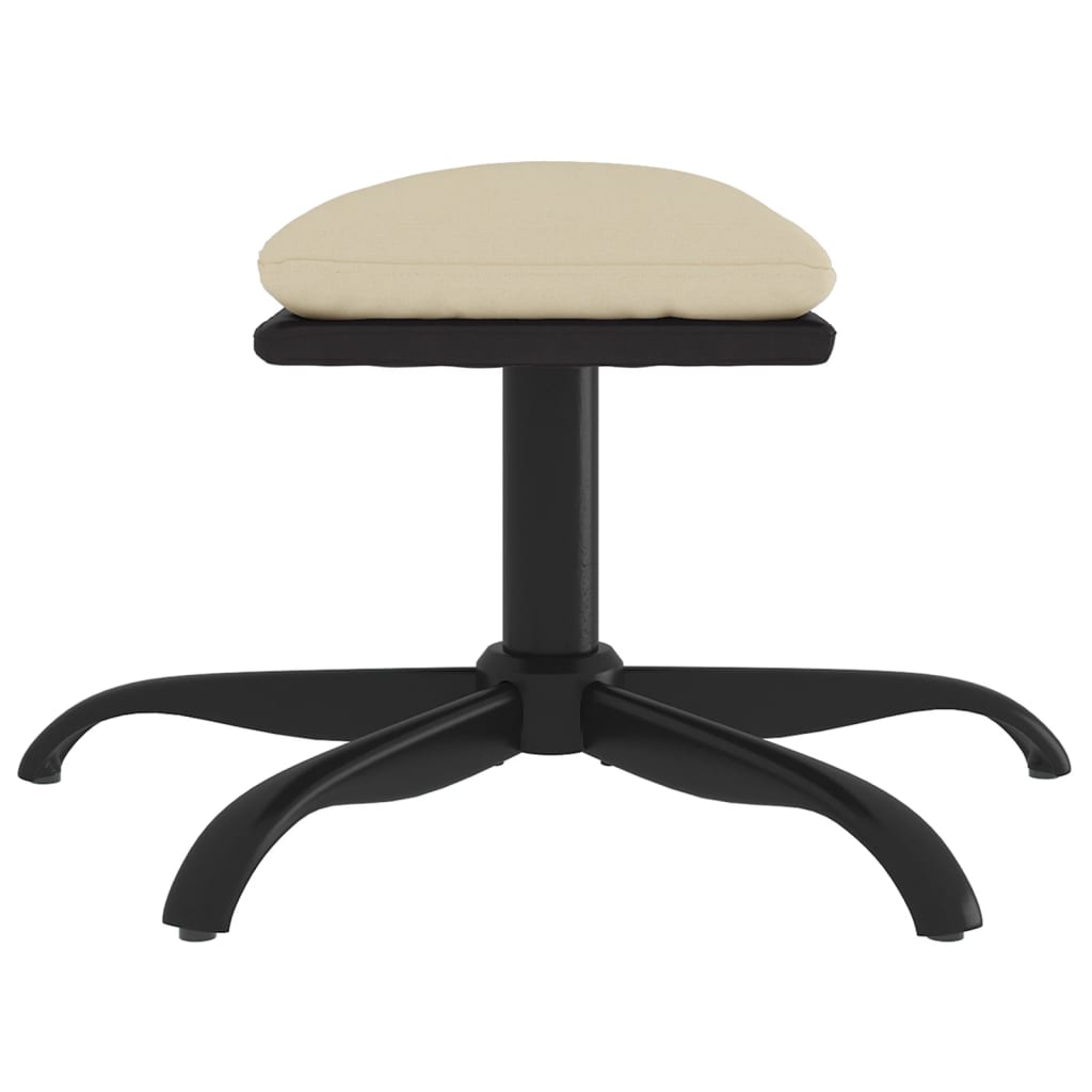 vidaXL Taburet, crem, 60x60x36 cm, textil și piele ecologică vidaXL Taburet, crem, 60x60x36 cm, textil și piele ecologică