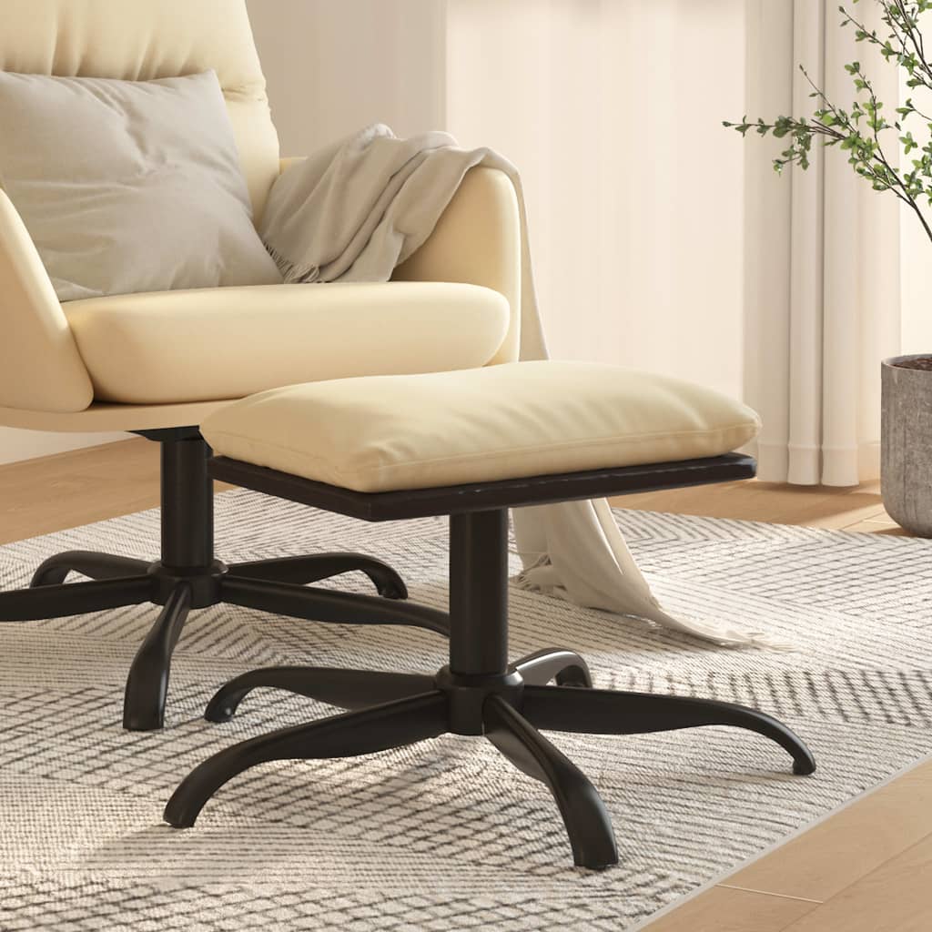 vidaXL Taburet, crem, 60x60x36 cm, textil și piele ecologică vidaXL Taburet, crem, 60x60x36 cm, textil și piele ecologică