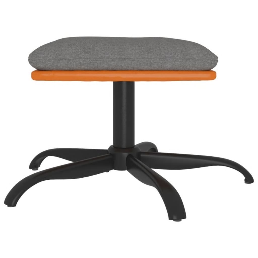 vidaXL Taburet, gri deschis, 60x60x36 cm, textil și piele ecologică vidaXL Taburet, gri deschis, 60x60x36 cm, textil și piele ecologică