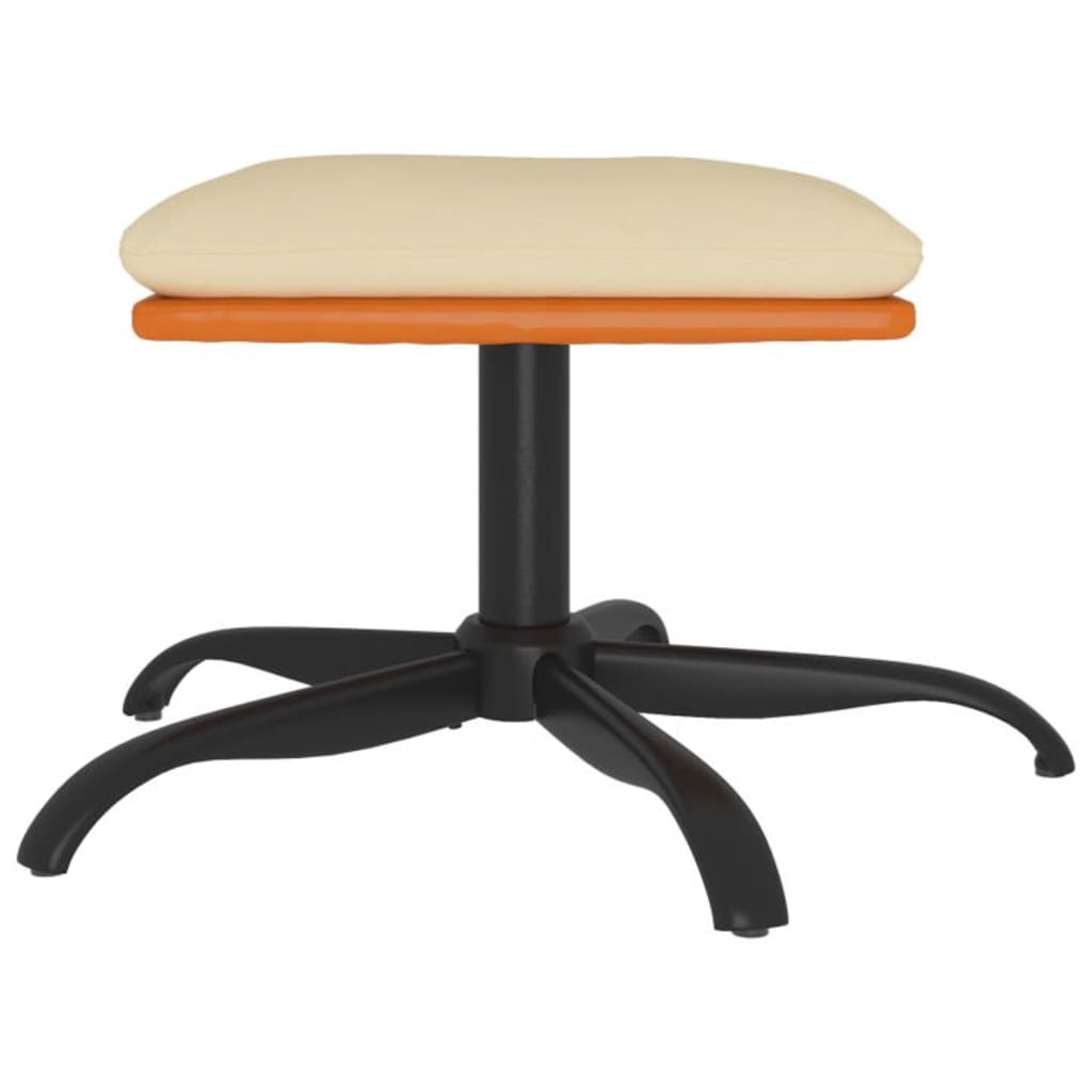 vidaXL Taburet, crem, 60x60x36 cm, textil și piele ecologică vidaXL Taburet, crem, 60x60x36 cm, textil și piele ecologică