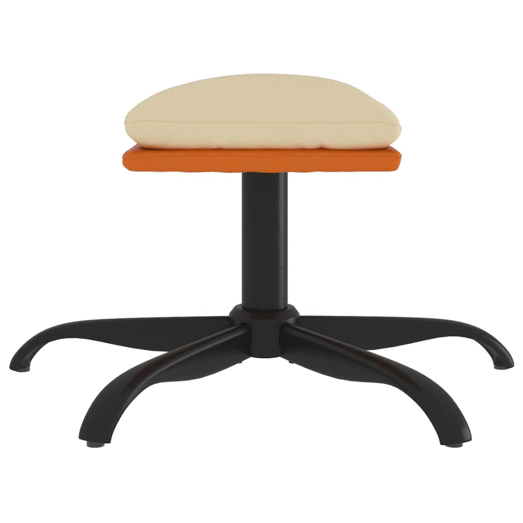 vidaXL Taburet, crem, 60x60x36 cm, textil și piele ecologică vidaXL Taburet, crem, 60x60x36 cm, textil și piele ecologică