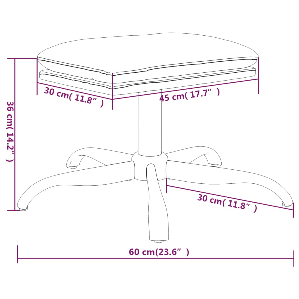 vidaXL Taburet, albastru, 60x60x36 cm, material textil și piele eco vidaXL Taburet, albastru, 60x60x36 cm, material textil și piele eco