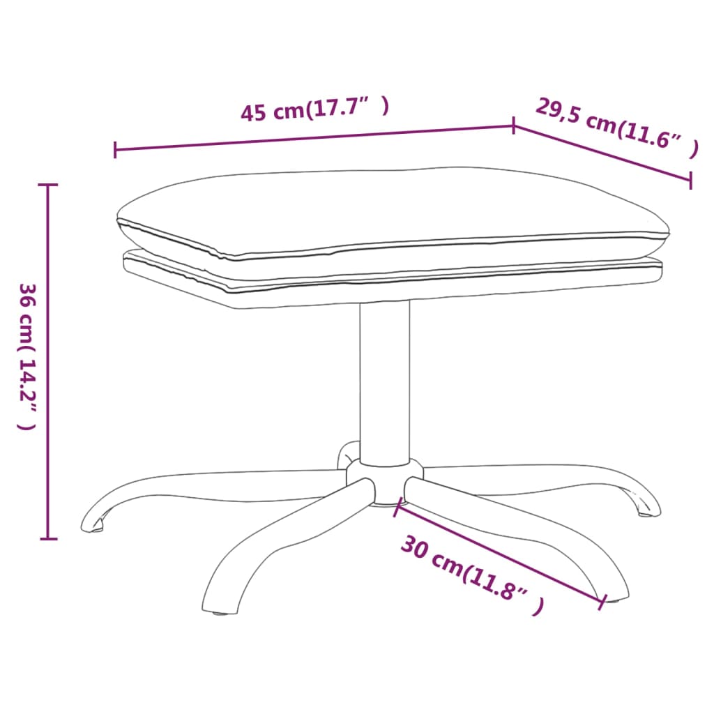 vidaXL Taburet, maro, 45x29,5x36 cm, piele ecologică lucioasă vidaXL Taburet, maro, 45x29,5x36 cm, piele ecologică lucioasă
