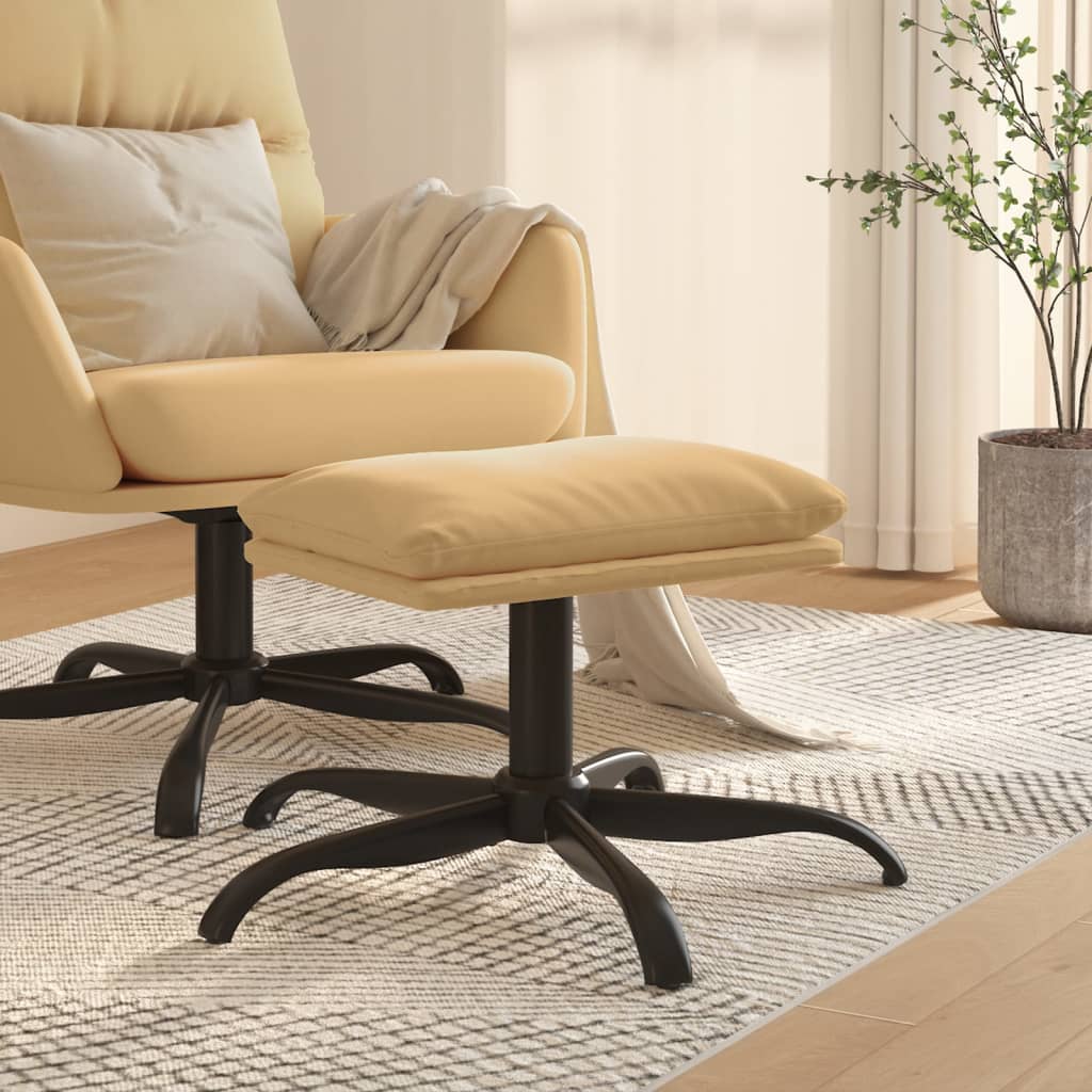 vidaXL Taburet, crem, 60x60x36 cm, microfibră vidaXL Taburet, crem, 60x60x36 cm, microfibră