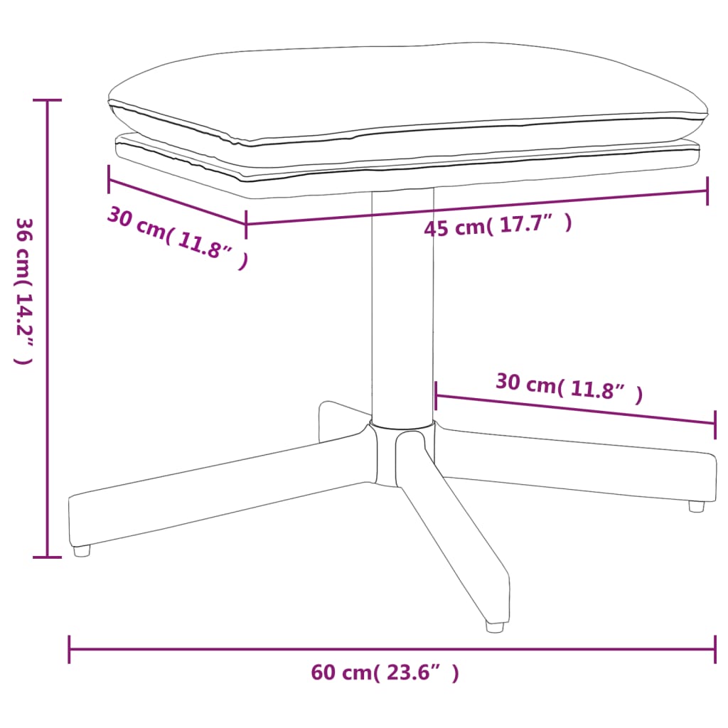 vidaXL Taburet, maro, 60x60x36 cm, piele ecologică vidaXL Taburet, maro, 60x60x36 cm, piele ecologică