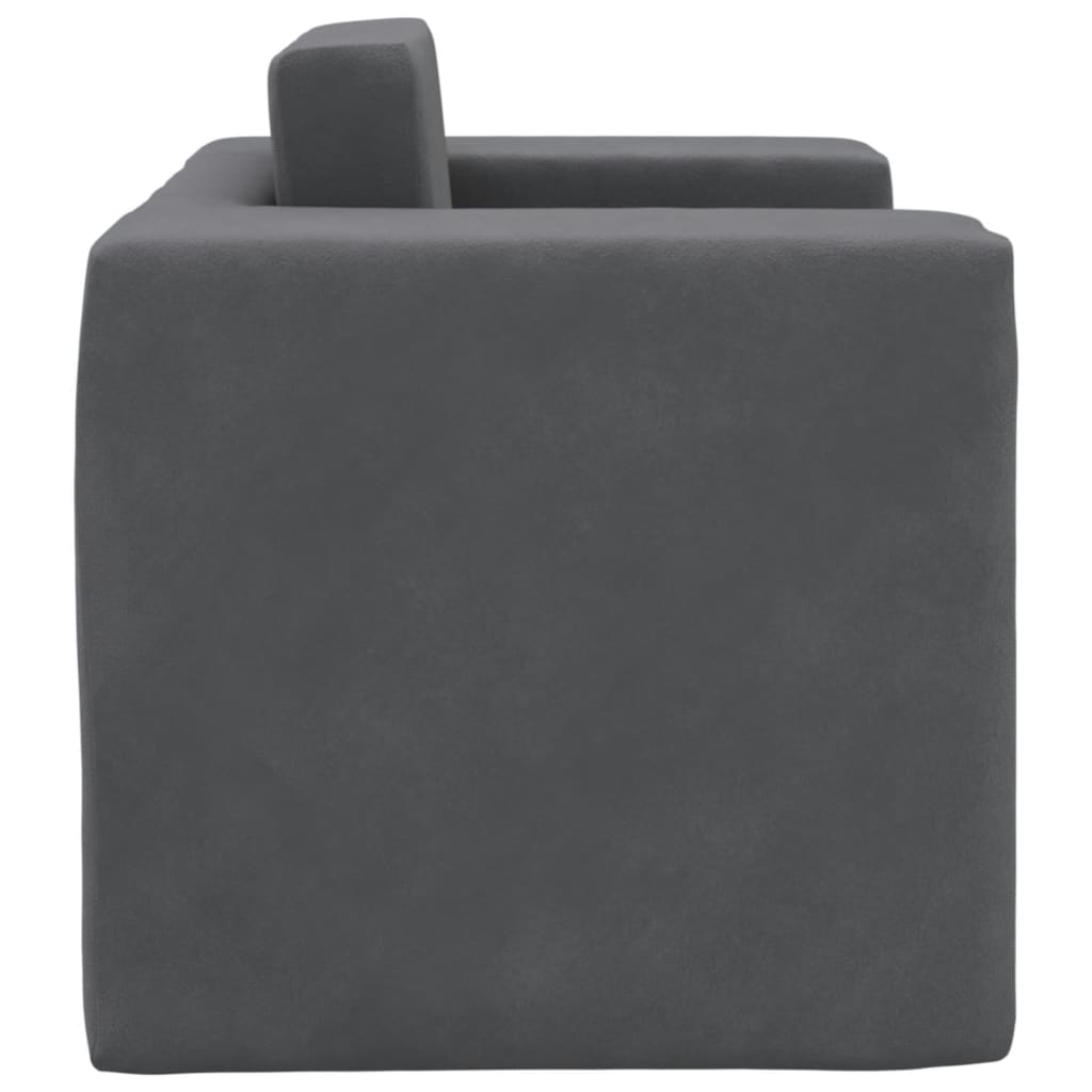 vidaXL Canapea extensibilă pentru copii, antracit, pluș moale