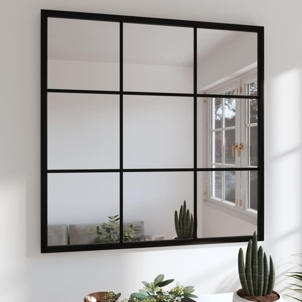 vidaXL Oglindă de perete, negru, 60x60 cm, metal vidaXL Oglindă de perete, negru, 60x60 cm, metal