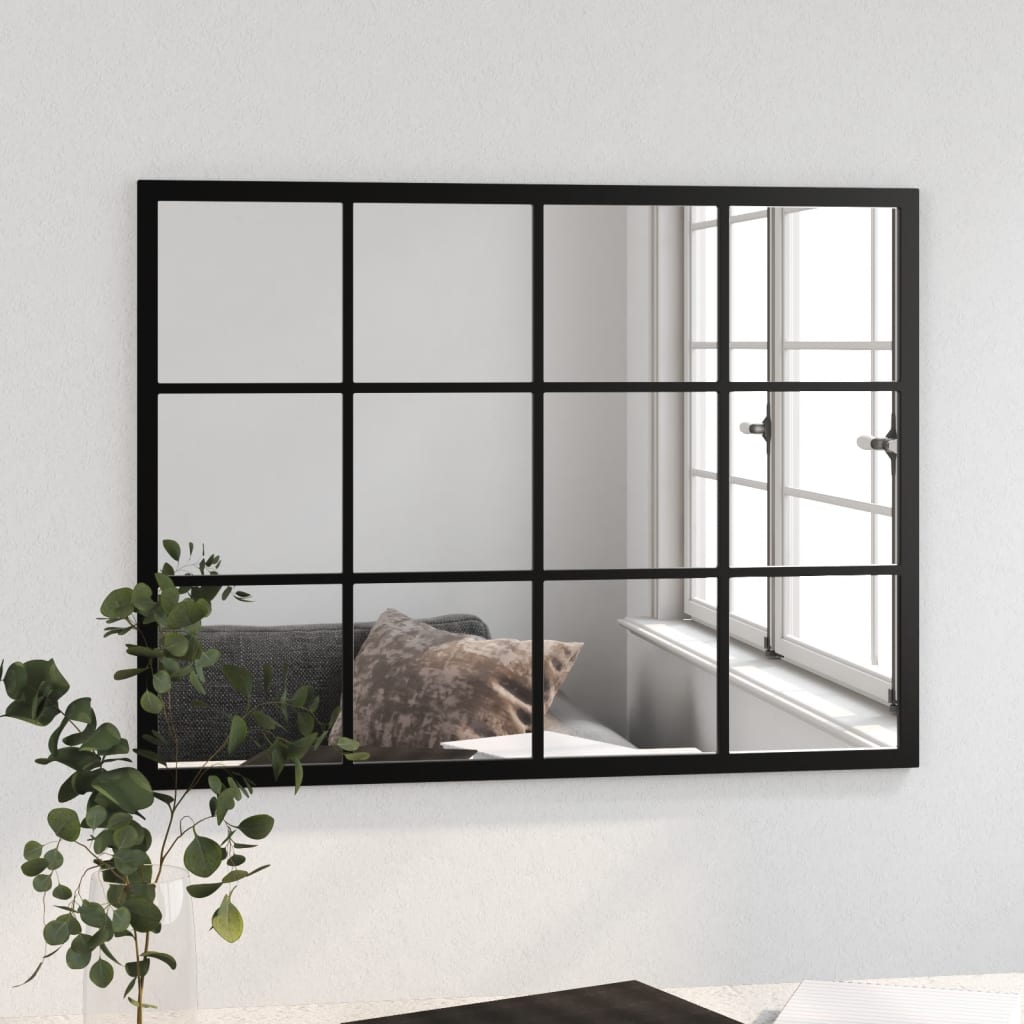 vidaXL Oglindă de perete, negru, 80x60 cm, metal vidaXL Oglindă de perete, negru, 80x60 cm, metal