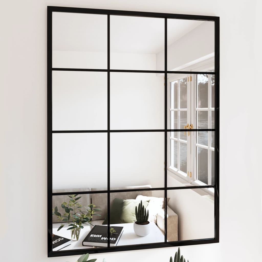 vidaXL Oglindă de perete, negru, 80x60 cm, metal vidaXL Oglindă de perete, negru, 80x60 cm, metal