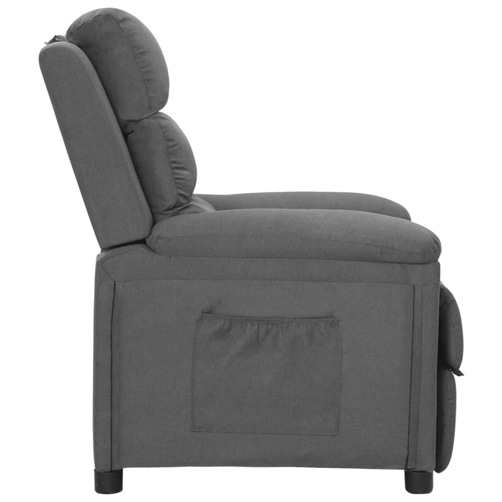 vidaXL Fotoliu rabatabil, gri deschis, material textil