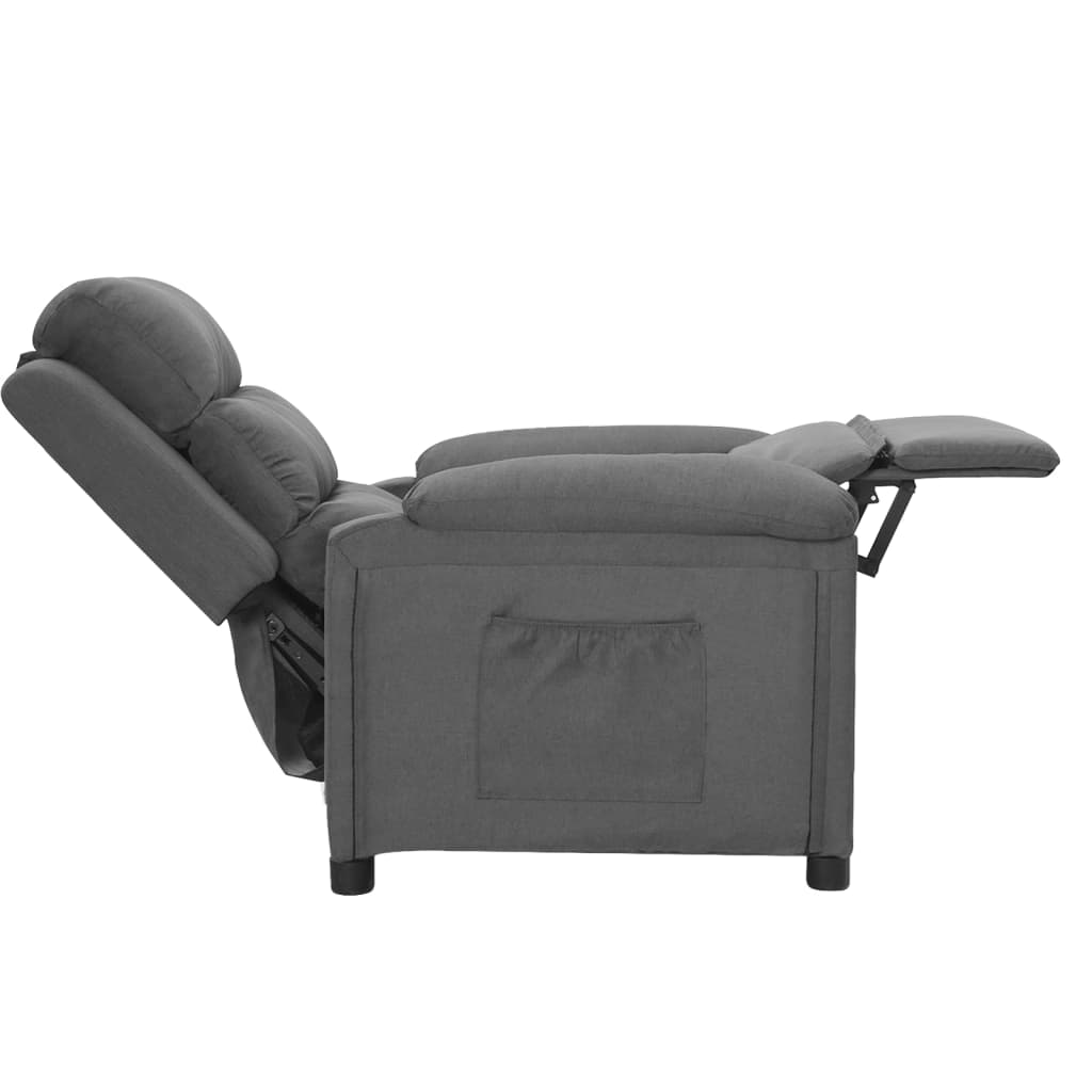 vidaXL Fotoliu rabatabil, gri deschis, material textil