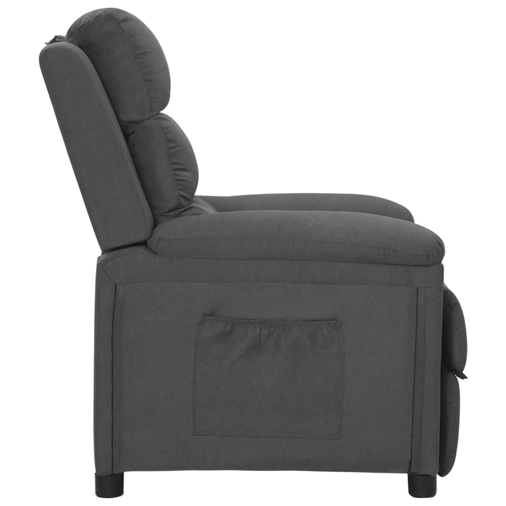 vidaXL Fotoliu rabatabil, gri închis, material textil