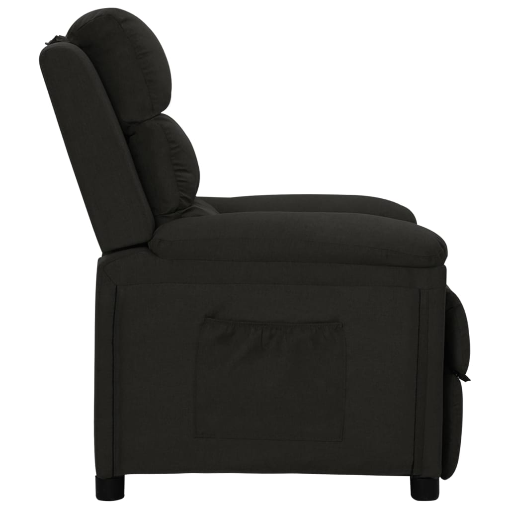 vidaXL Fotoliu rabatabil, negru, material textil vidaXL Fotoliu rabatabil, negru, material textil