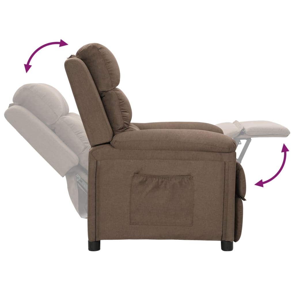 vidaXL Fotoliu rabatabil, gri taupe, material textil
