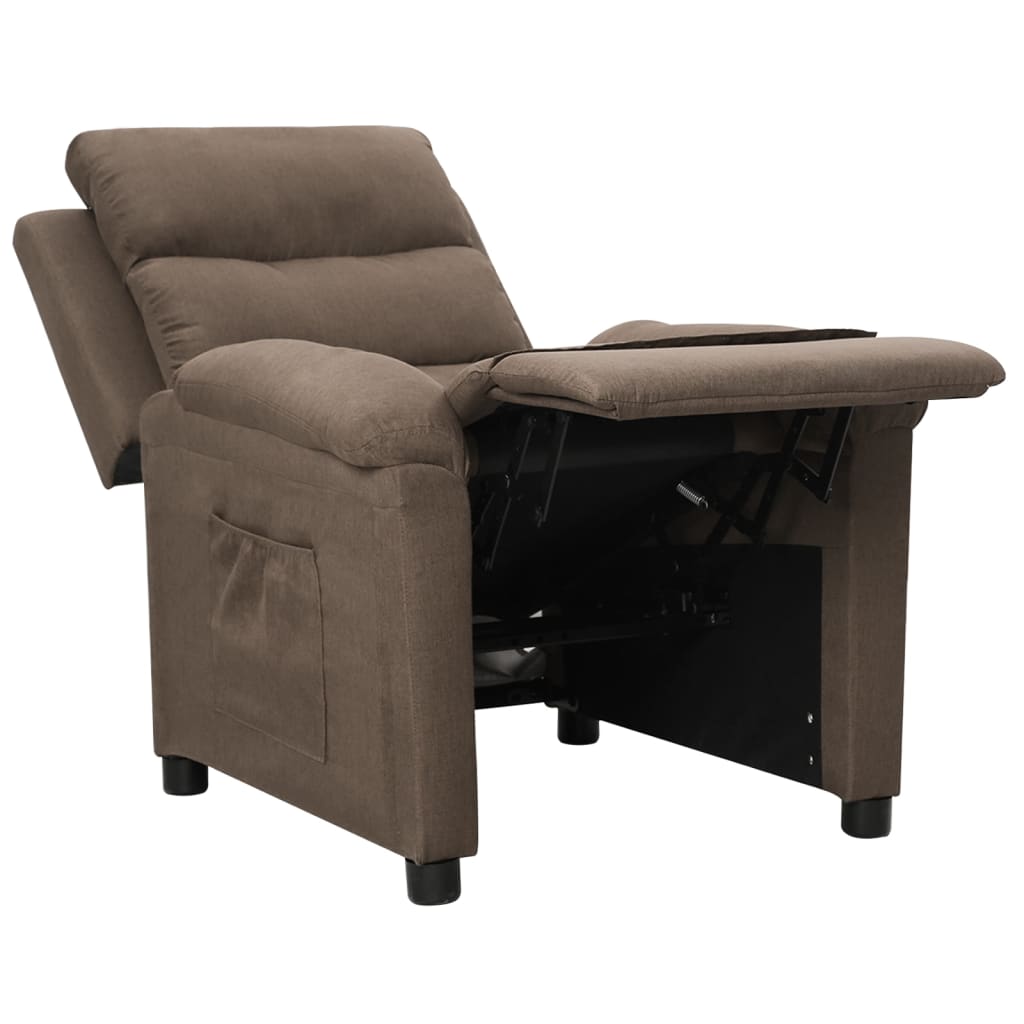 vidaXL Fotoliu rabatabil, gri taupe, material textil