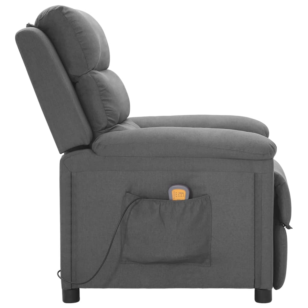 vidaXL Fotoliu de masaj, gri deschis, material textil vidaXL Fotoliu de masaj, gri deschis, material textil