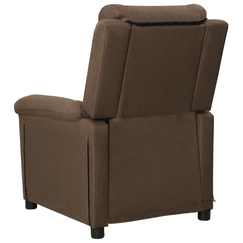 vidaXL Fotoliu de masaj, maro, material textil