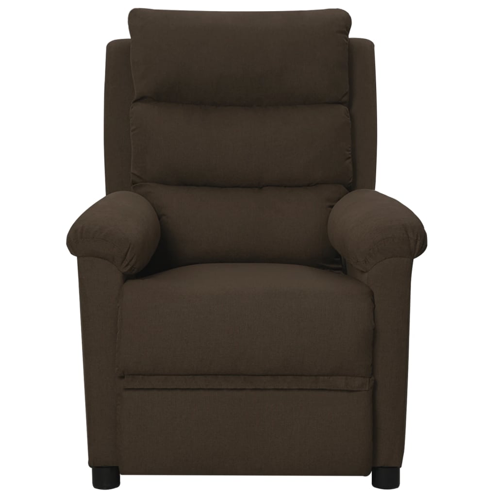 vidaXL Fotoliu de masaj, maro închis, material textil vidaXL Fotoliu de masaj, maro închis, material textil