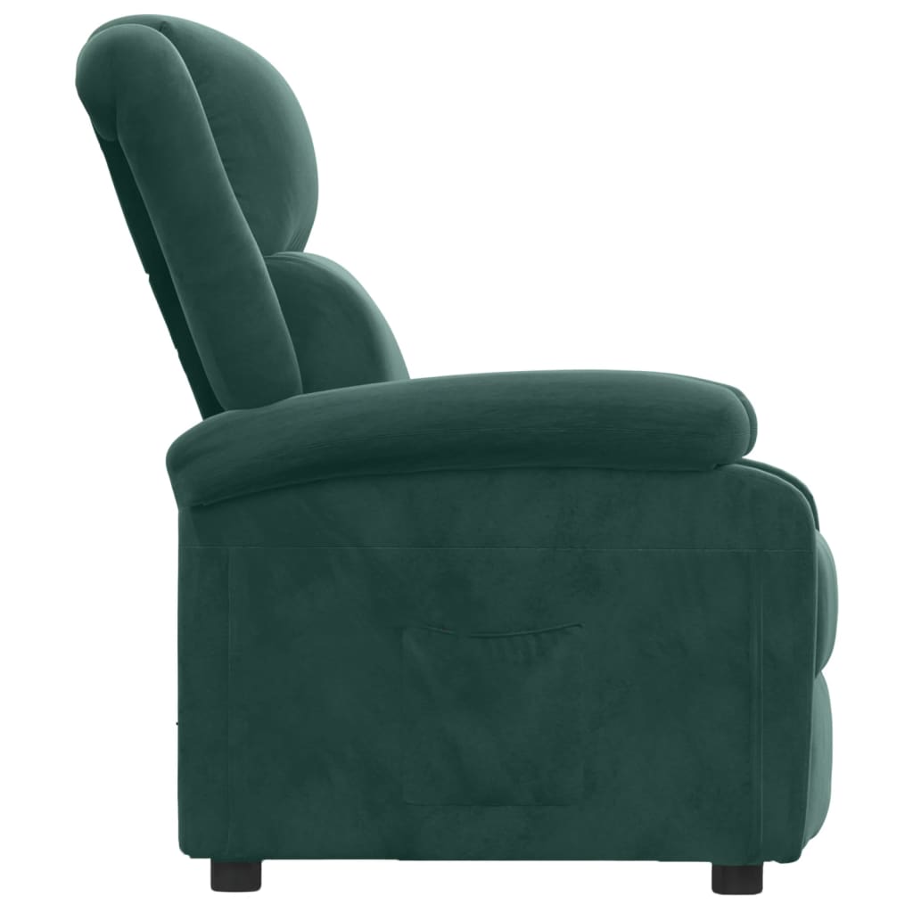 vidaXL Fotoliu rabatabil, verde închis, catifea vidaXL Fotoliu rabatabil, verde închis, catifea