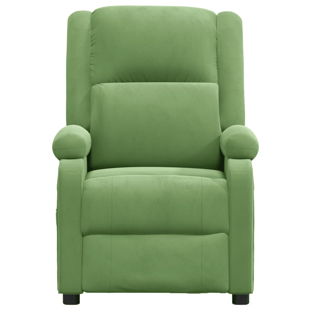 vidaXL Fotoliu de masaj, verde deschis, catifea