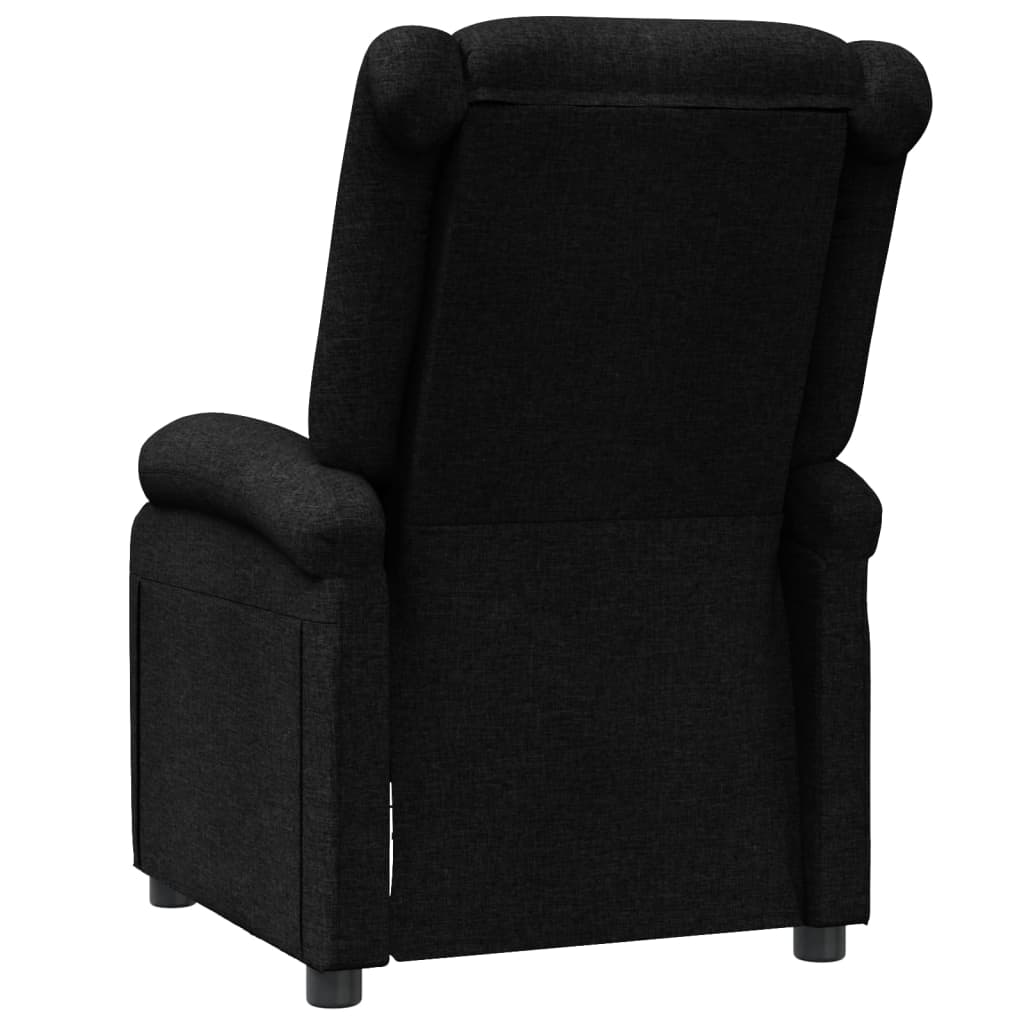 vidaXL Fotoliu rabatabil, negru, material textil vidaXL Fotoliu rabatabil, negru, material textil