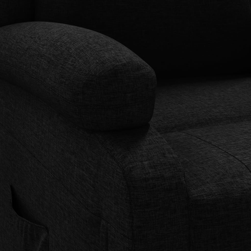 vidaXL Fotoliu rabatabil, negru, material textil vidaXL Fotoliu rabatabil, negru, material textil