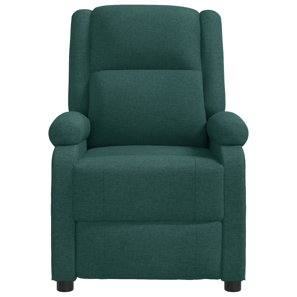 vidaXL Fotoliu rabatabil, verde închis, material textil vidaXL Fotoliu rabatabil, verde închis, material textil