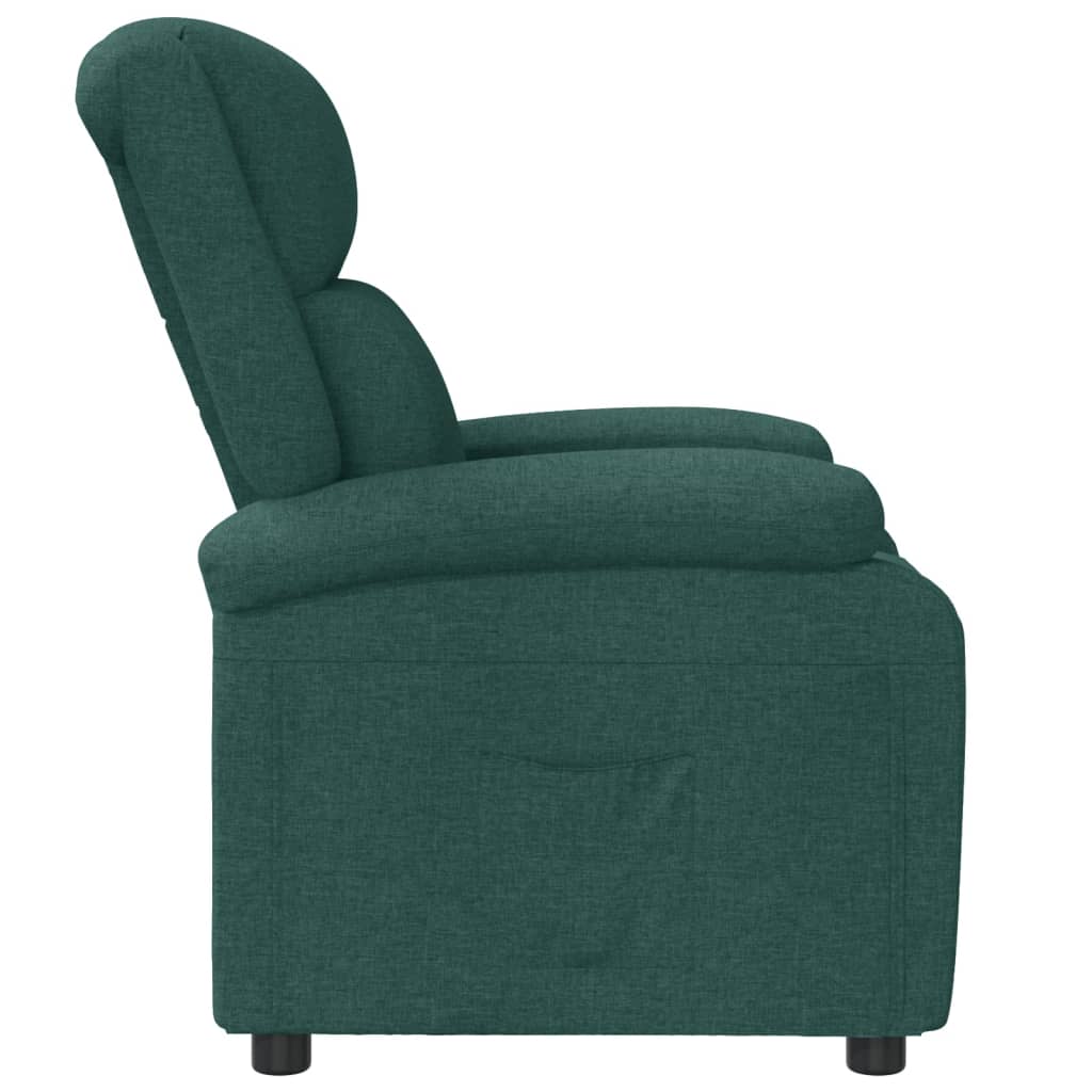vidaXL Fotoliu rabatabil, verde închis, material textil vidaXL Fotoliu rabatabil, verde închis, material textil