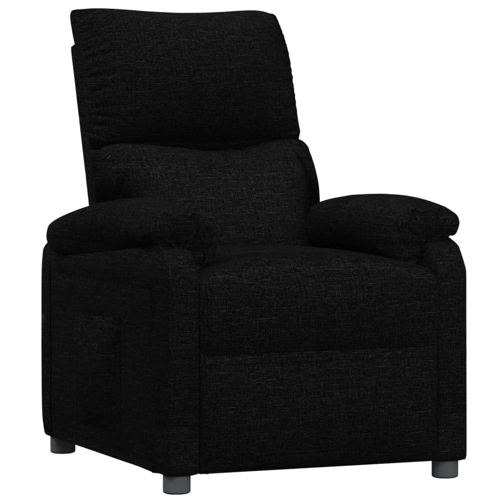 vidaXL Fotoliu rabatabil, negru, material textil vidaXL Fotoliu rabatabil, negru, material textil