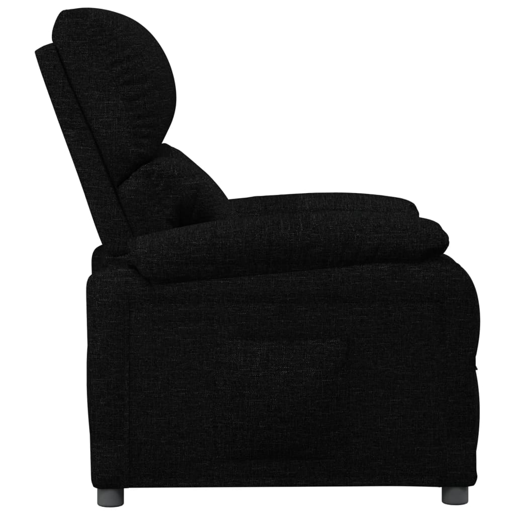 vidaXL Fotoliu rabatabil, negru, material textil vidaXL Fotoliu rabatabil, negru, material textil