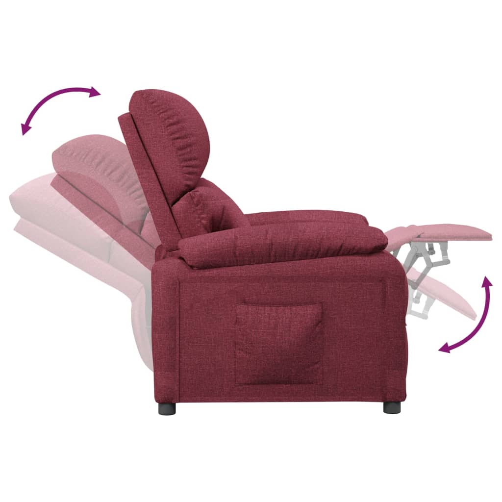 vidaXL Fotoliu rabatabil, roșu vin, material textil vidaXL Fotoliu rabatabil, roșu vin, material textil