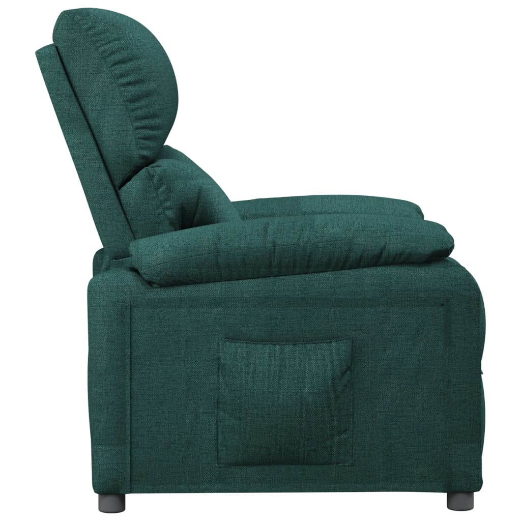 vidaXL Fotoliu rabatabil, verde închis, material textil vidaXL Fotoliu rabatabil, verde închis, material textil