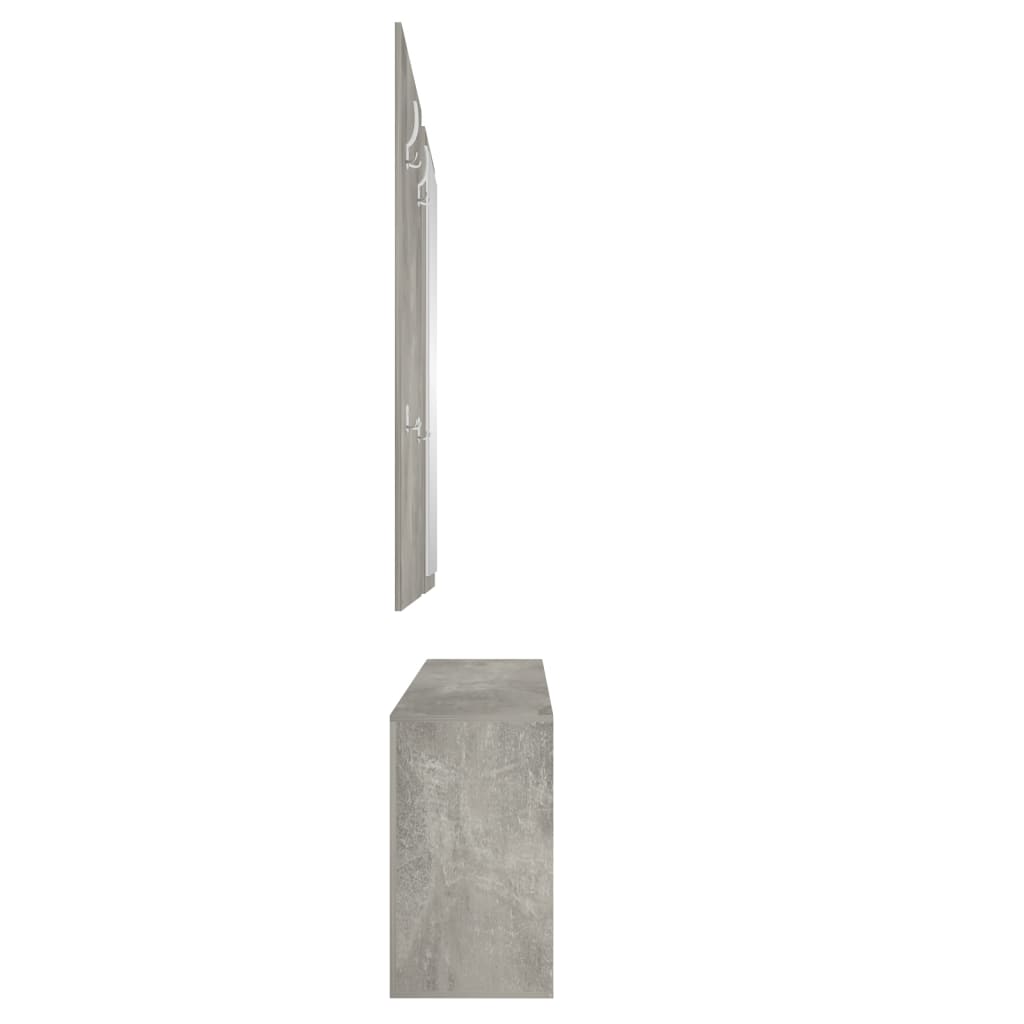 vidaXL Set pantofare 3 în 1, gri beton, lemn prelucrat vidaXL Set pantofare 3 în 1, gri beton, lemn prelucrat