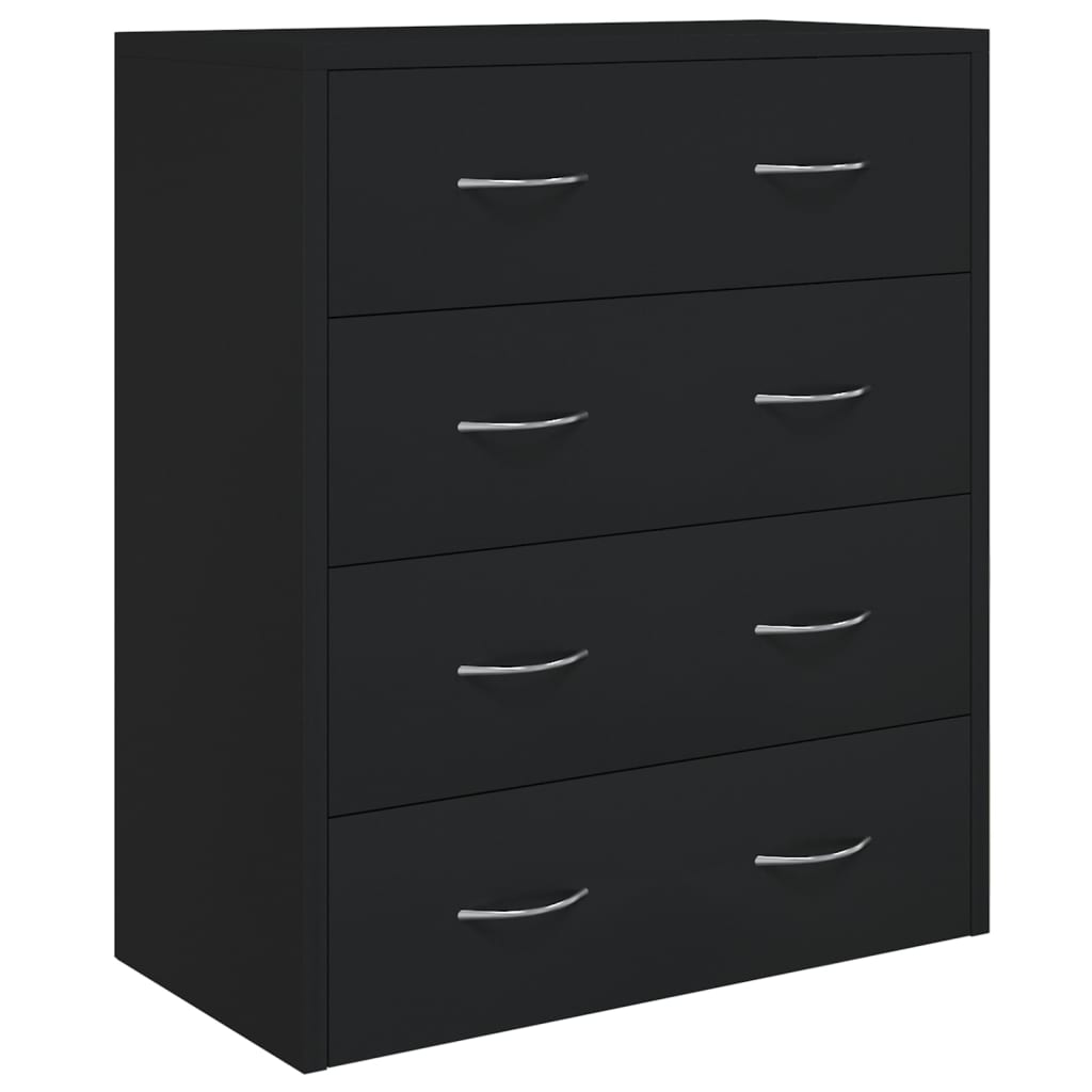 vidaXL Servantă cu 4 sertare, negru, 60x30,5x71 cm